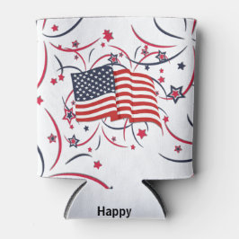 Porta-lata Bandeira Americana e Fireworks