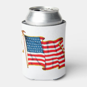 Porta-lata Bandeira Americana Patriótica Vintage, Quatro de J