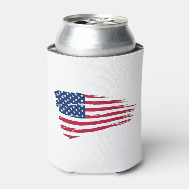 Porta-lata Bandeira Americana Rasgada (Can Front)
