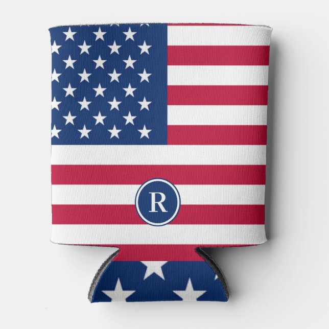 Porta-lata Bandeira americana Red White e Blue Patriotic (Frente)