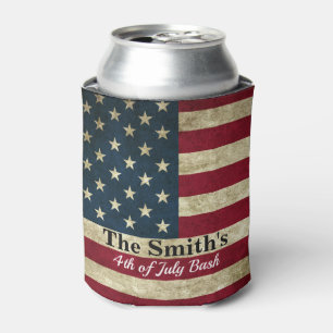 Porta-lata Bandeira americana rústica personalizada do