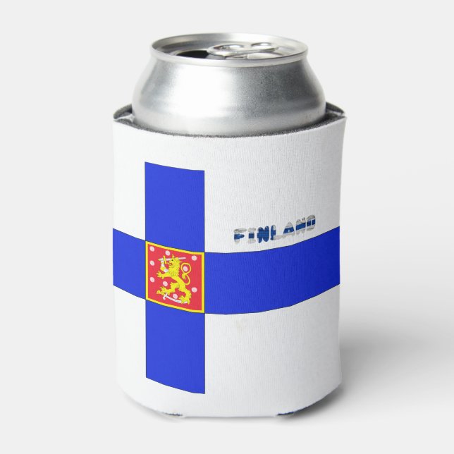Porta-lata Bandeira-casaco de armas da Finlândia (Can Front)