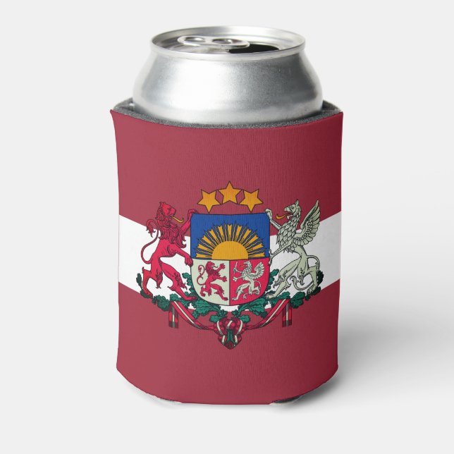 Porta-lata Bandeira/casaco de armas da Letónia (Can Back)