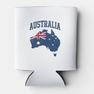 Porta-lata Bandeira da Austrália Mapa Gráfico Antigo Maltrata