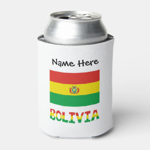 Porta-lata Bandeira da Bolívia Texto Personalizado
