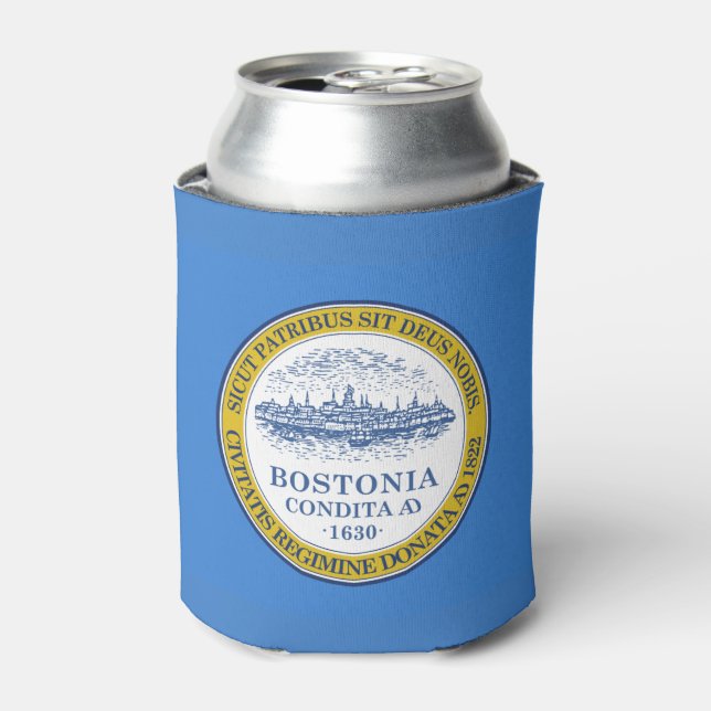 Porta-lata Bandeira de Boston, Massachusetts Can Cooler (Can Front)
