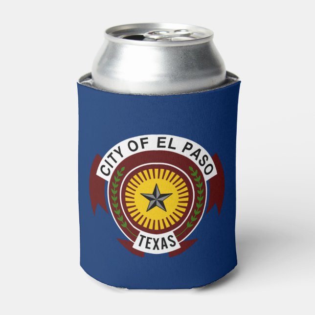 Porta-lata Bandeira de El Paso, Texas Can Cooler (Can Front)