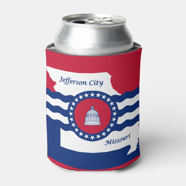 Porta-lata Bandeira de Jefferson, Missouri Can Cooler (Can Front)