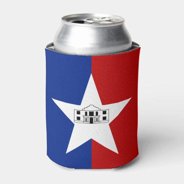 Porta-lata Bandeira de San Antonio (Texas) (Can Front)