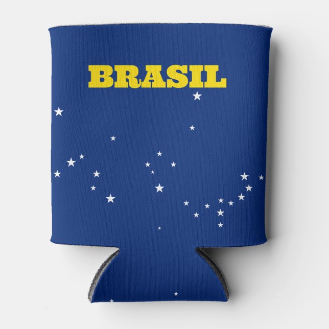 Porta-lata Bandeira do Brasil | Amarelo Brasil Verde (Frente)