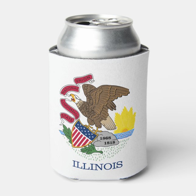Porta-lata Bandeira do Estado de Illinois (Can Front)