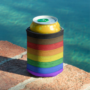 Porta-lata Bandeira do orgulho gay inclusivo de SlipperyJoe t