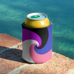 Porta-lata Bandeira do Orgulho Genderfluid Abstrata Espiral B