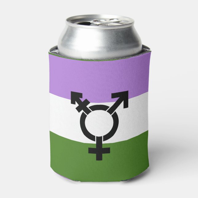 Porta-lata Bandeira do Orgulho Genderqueer (Can Front)