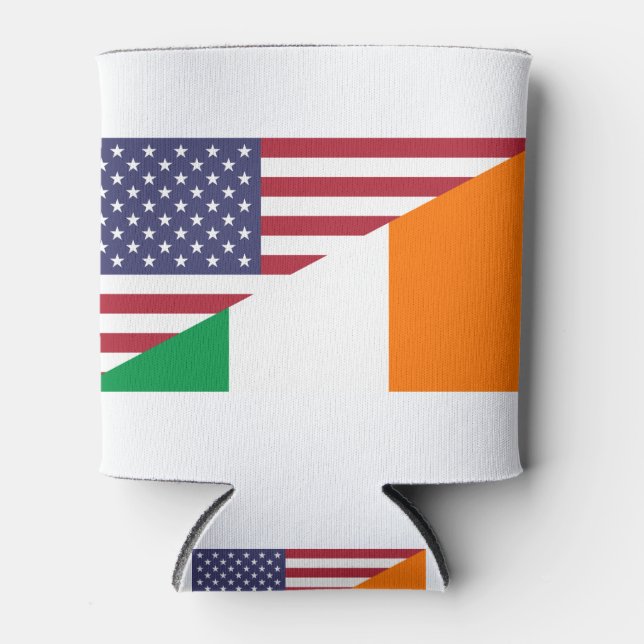 Porta-lata Bandeira do Orgulho Irlandês Americano e dos EUA (Frente)