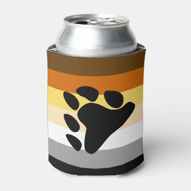Porta-lata Bandeira do Orgulho Urso com Pata (Can Front)