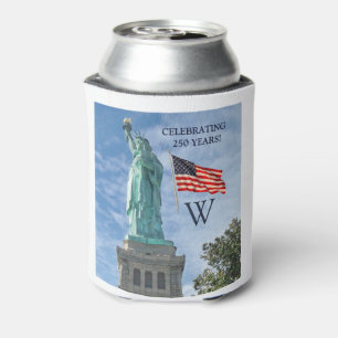 Porta-lata Bandeira dos EUA 250 Estátua da Liberdade Monogram