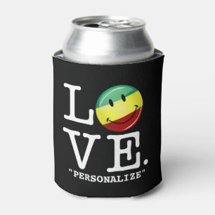 Porta-lata Bandeira feliz de Rasta do amor de Rastafarian