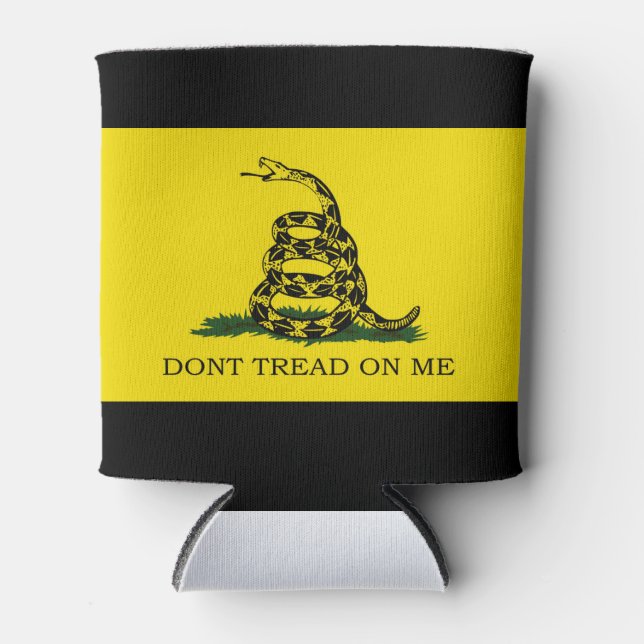 Porta-lata Bandeira Gadsden - Não Passe Em Mim - Beba Coozie (Frente)