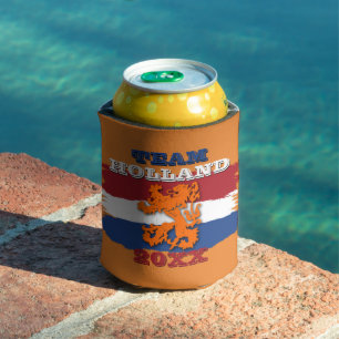 Porta-lata Bandeira Holandesa Laranja Leão Personalizada Time