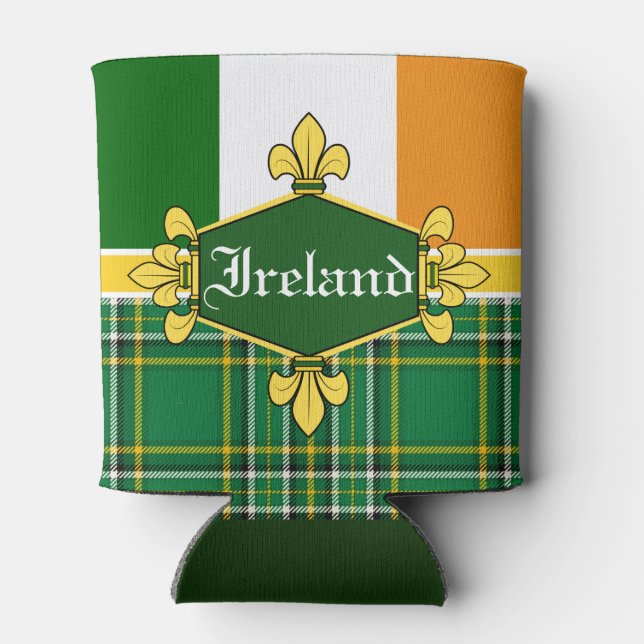 Porta-lata Bandeira nacional da Irlanda, Tartan, Personalizar (Traseira)