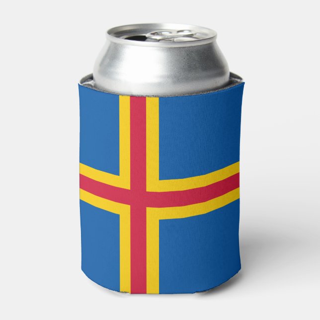 Porta-lata Bandeira Patriótica das Ilhas Åland Lata Refrescan (Can Front)