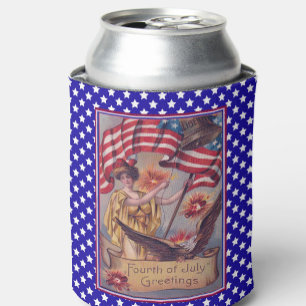 Porta-lata Bandeira Patriótica Lady Liberty 4 de julho