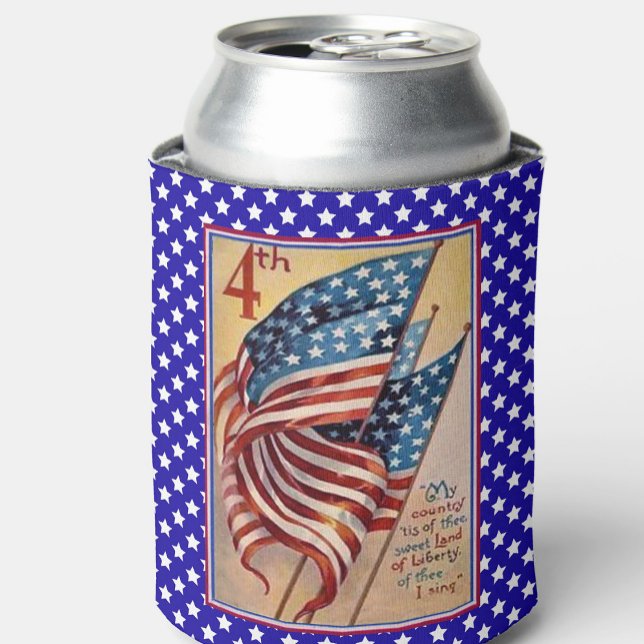 Porta-lata Bandeiras bonito: Bandeira Patriótica em 4 de julh (Criador carregado)