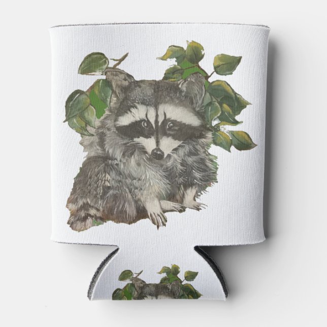 Porta-lata Bandit Black White Raccoon Trash Panda (Frente)