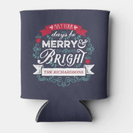 Porta-lata Banner personalizado da tipografia de Natal feliz