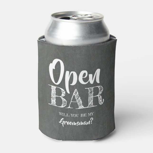 Porta-lata Bar Aberto - Proposta Engraçada de Padrinho de cas (Can Front)