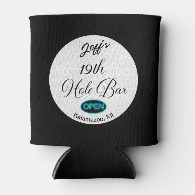 Porta-lata bar de 19° Bola de Golfe Personalizada do Bar de B (Frente)