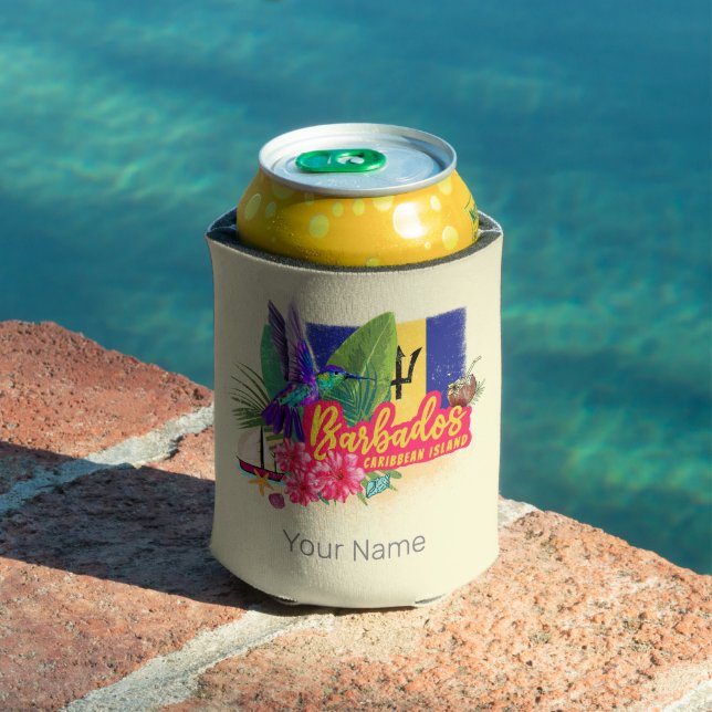 Porta-lata Barbados Retro Caribe Ilha de Souvenir (Piscina in situ)