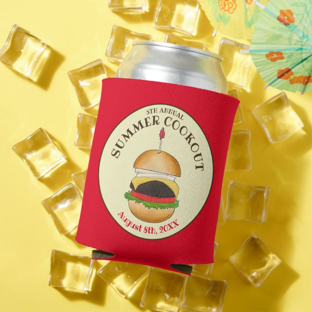 Porta-lata Barbecue Picnic Barbecue Cheeseburger Hamburger CH (Verão in situ)