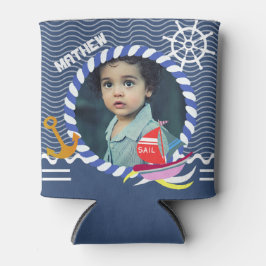 Porta-lata Barcos Difundidos Marinho de Fotografia Azul Fresc