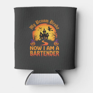 Porta-lata Bartender de Halloween Casa Assombrada Bruxa Abóbo