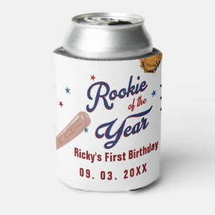 Porta-lata Baseball Rookie do Ano do primeiro aniversario Bas