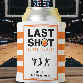 Porta-lata Basketball Bachelor Party Last Shot Orange Striped