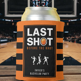 Porta-lata Basketball Bachelor Party Last Shot Orange Striped