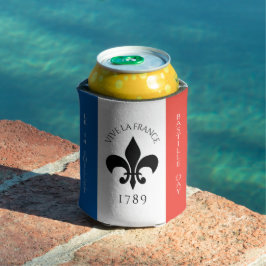 Porta-lata Bastilha Day Fleur-de-Lis Tricolore França Flag