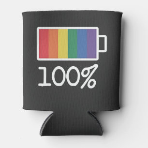 Porta-lata Bateria 100% de orgulho LGBT Engraçado pela Gay Ig