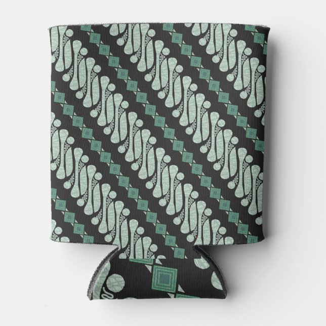 Porta-lata Batik Parang Yogyakarta: Padrão Moderno da Flora (Frente)