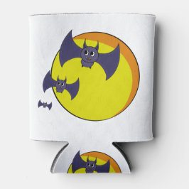 Porta-lata Bats de Halloween bonitos e uma bela lua de cheio