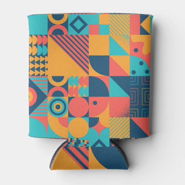 Porta-lata Bauhaus Retro: Musical Geométrico dos anos 70 (Frente)