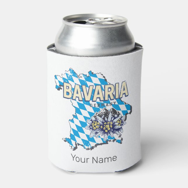 Porta-lata Baviera Alemanha — Mapa do Estado Federal Retro Ed (Can Front)