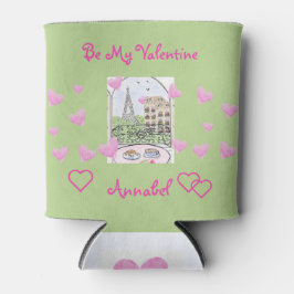 Porta-lata Be Valentine Watercolor Paris Eiffel Tower PHOTO 