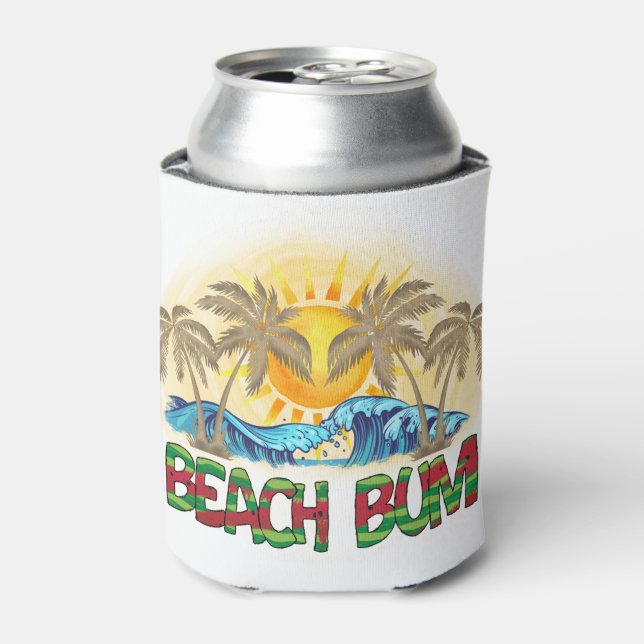 Porta-lata Beach Bum | Melancia, Ondas Oceânicas e Sol Tropic (Can Front)