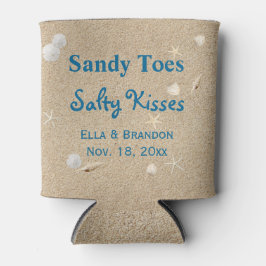 Porta-lata Beach Sandy Toes Salty Kisses Can Cooler