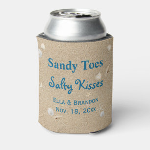 Porta-lata Beach Sandy Toes Salty Kisses Can Cooler