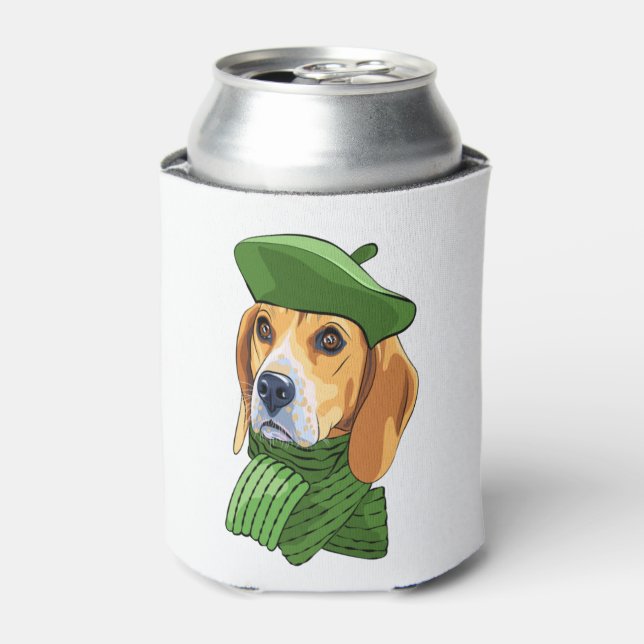 Porta-lata Beagle Cachorro em berço verde francês (Can Front)